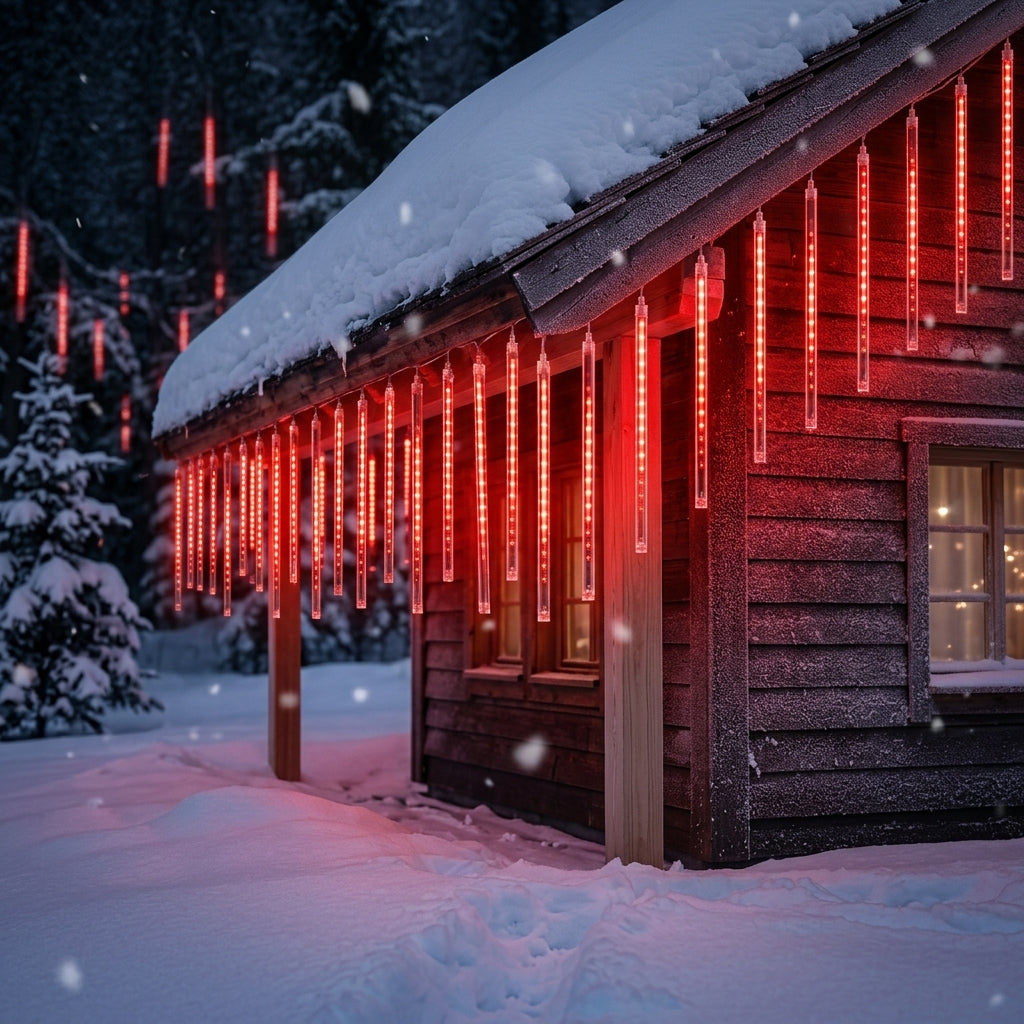 Guirlande lumineuse « pluie d'étoiles filantes » – 8 tubes de 50 cm