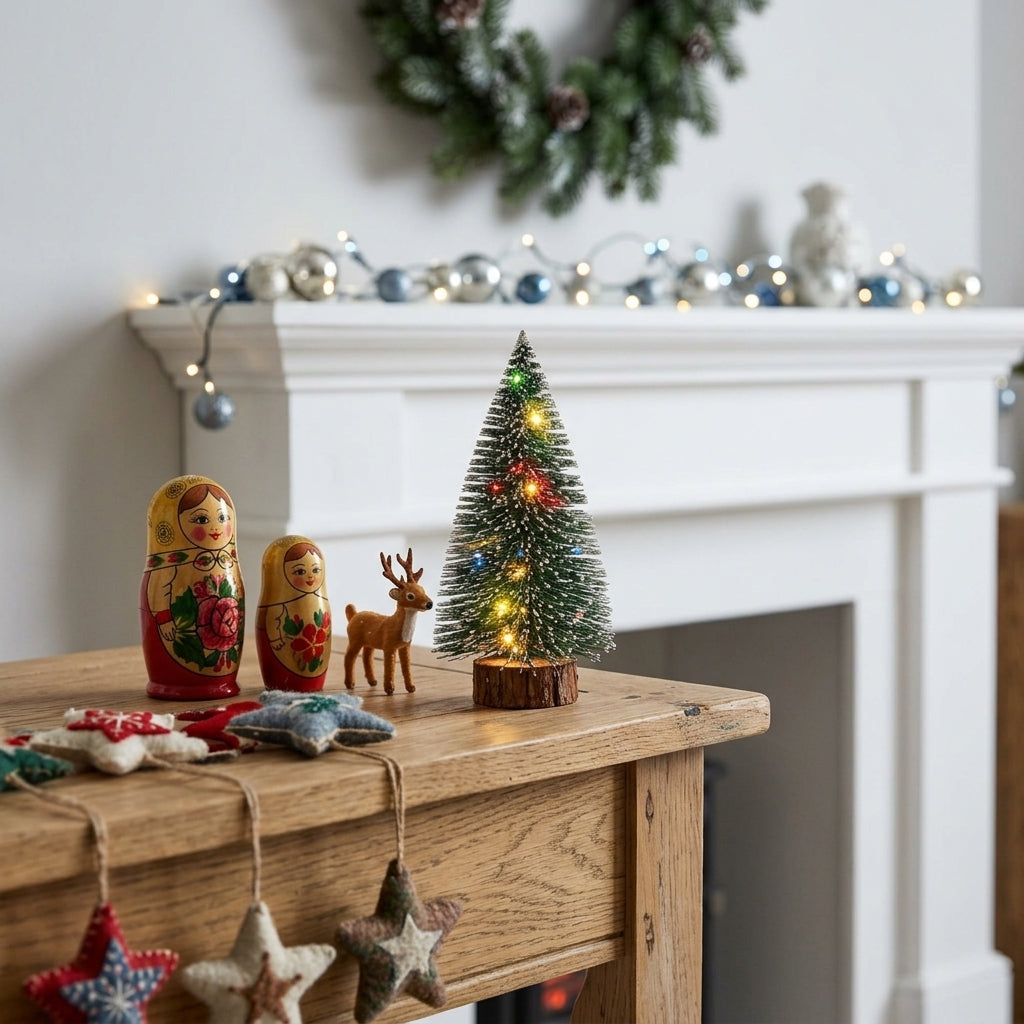 Mini sapin de Noël lumineux effet givré – 15 à 30 cm