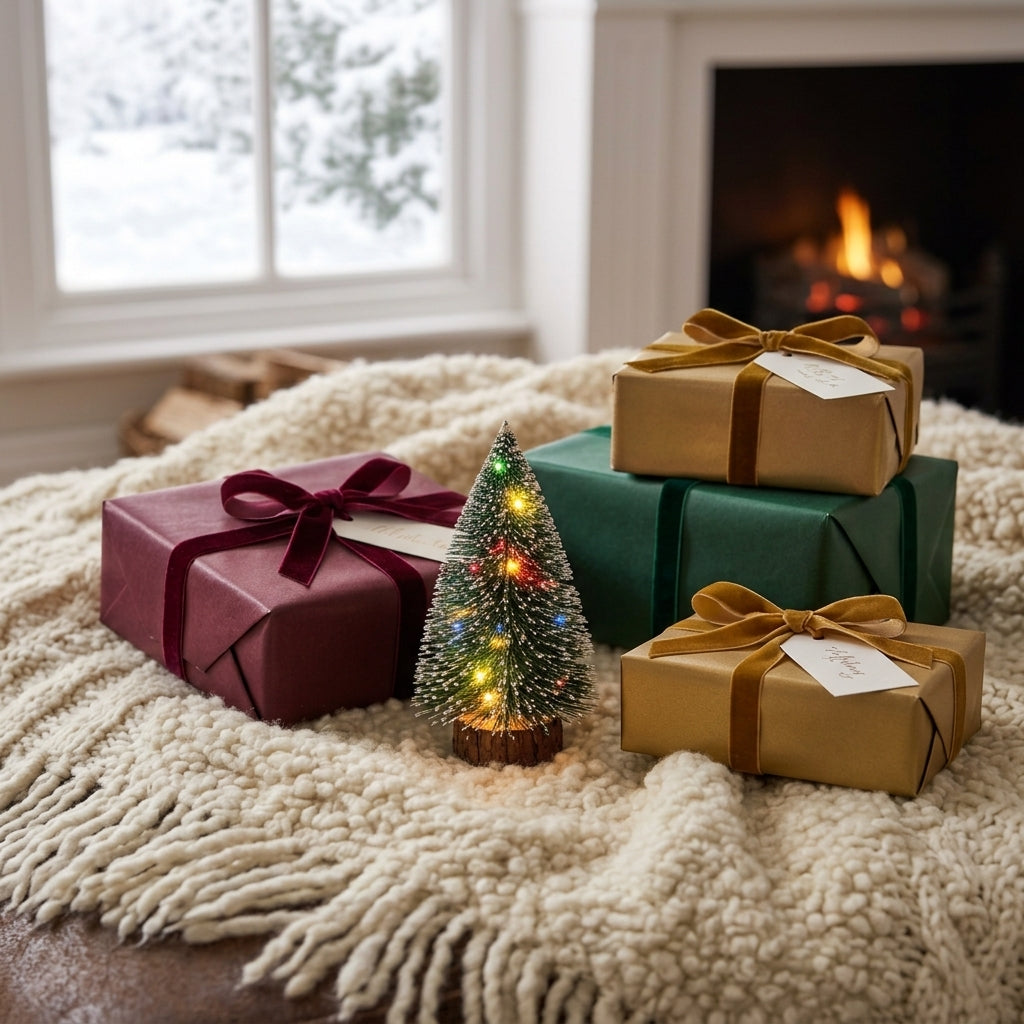 Mini sapin de Noël lumineux effet givré – 15 à 30 cm