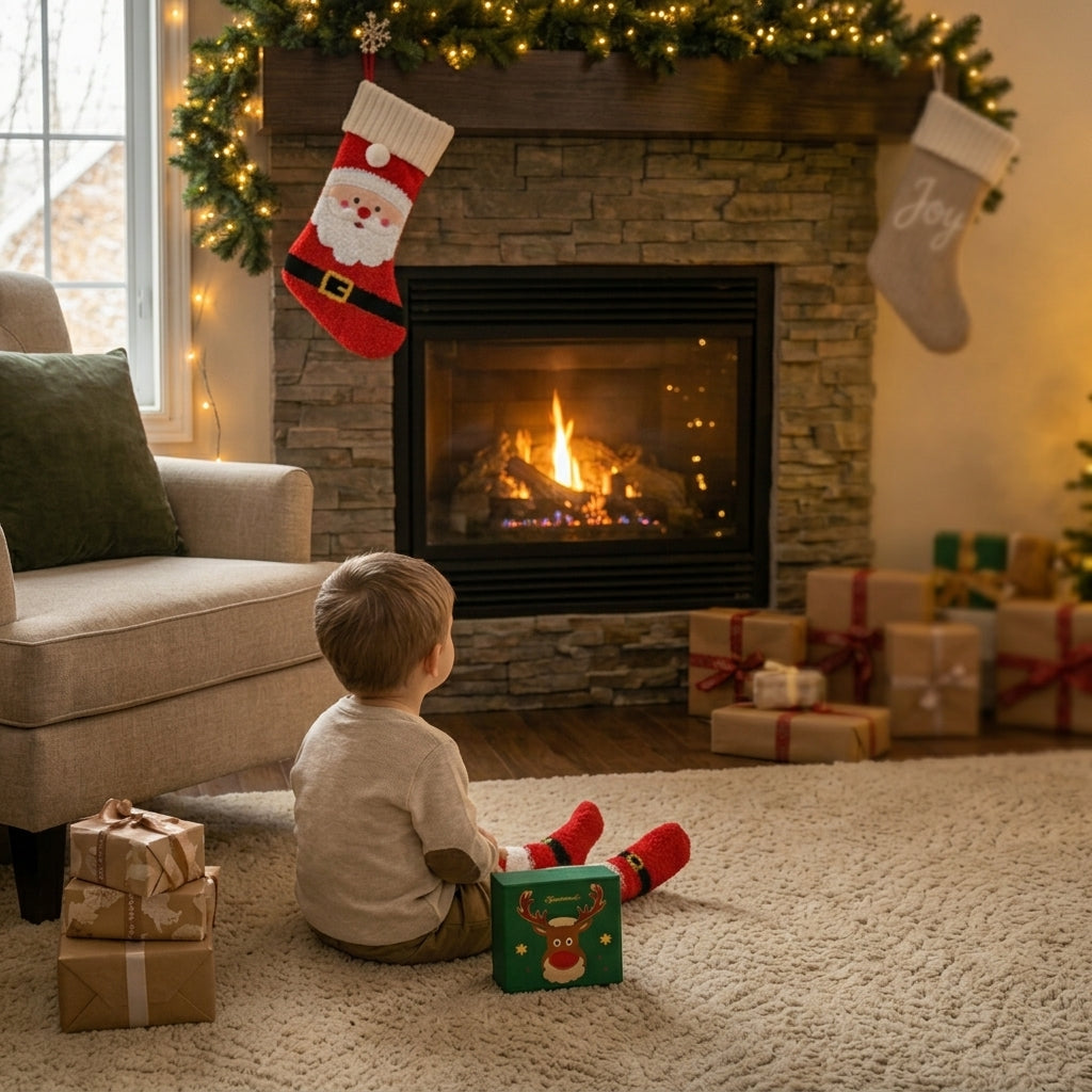 Coffret cadeau de chaussettes de Noël en velours