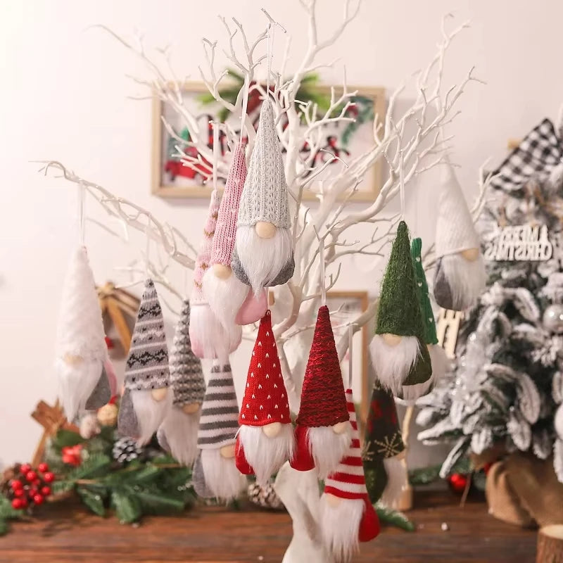 Set of 3 Hanging Plush Christmas Gnomes