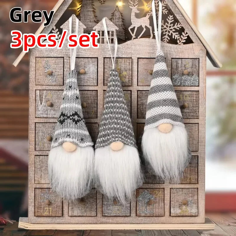 Lot de 3 gnomes en peluche à suspendre