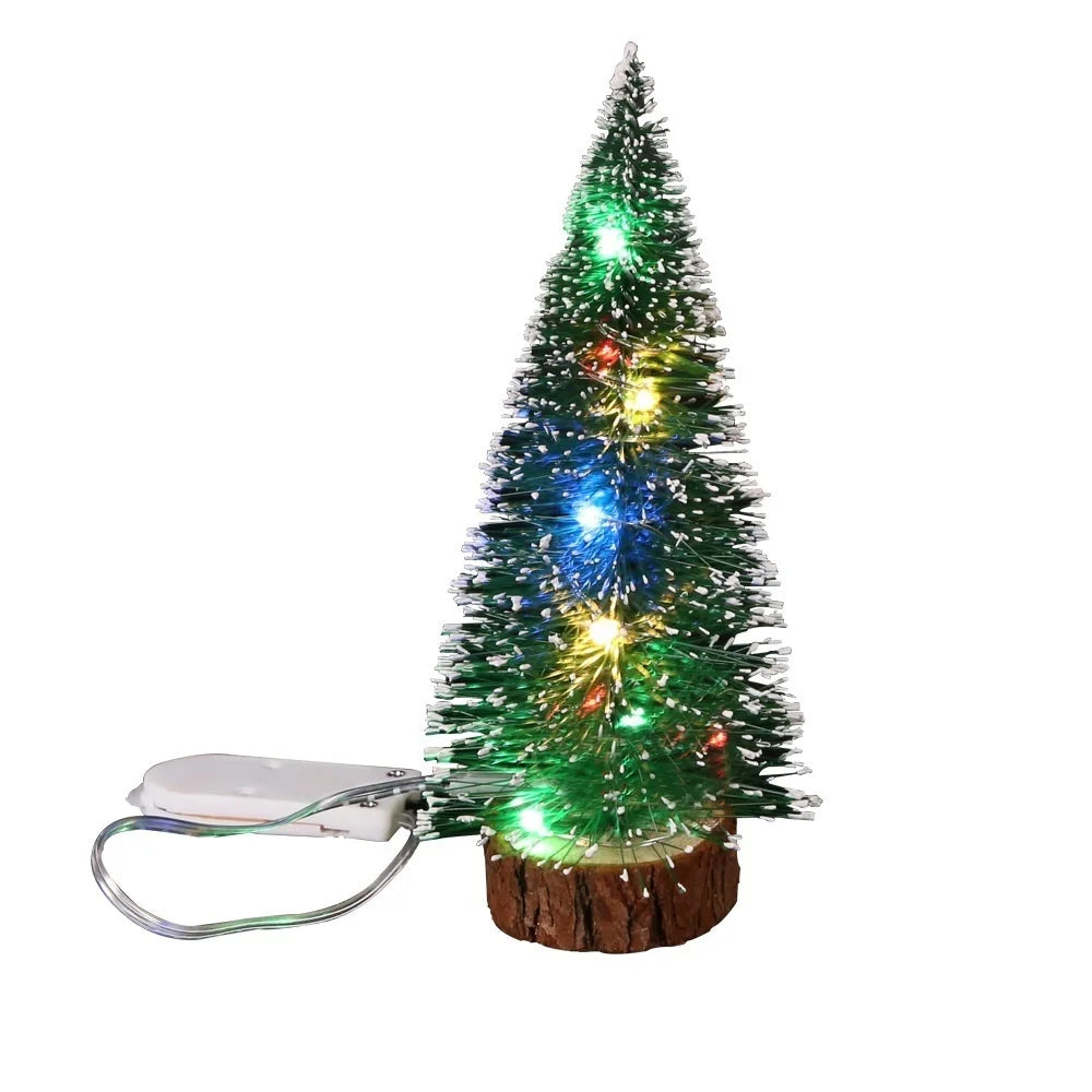 Mini sapin de Noël lumineux effet givré – 15 à 30 cm