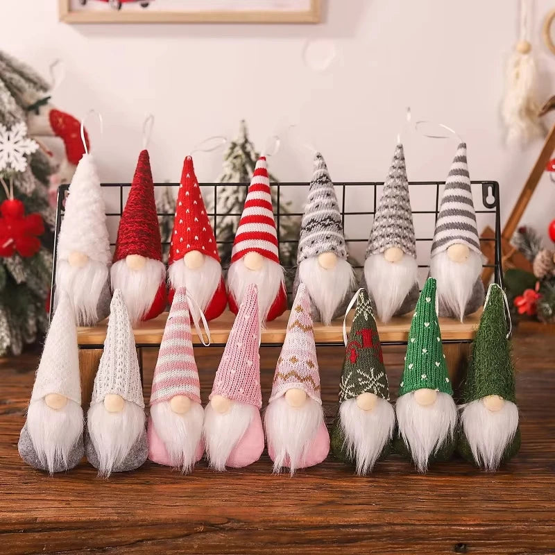 Set of 3 Hanging Plush Christmas Gnomes