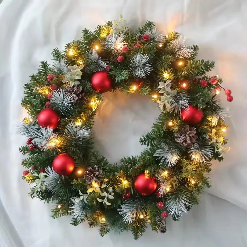 Light-Up Christmas Wreath with LED String