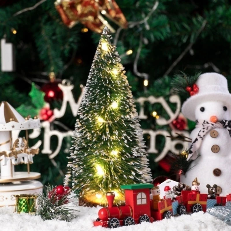 Mini sapin de Noël lumineux effet givré – 15 à 30 cm