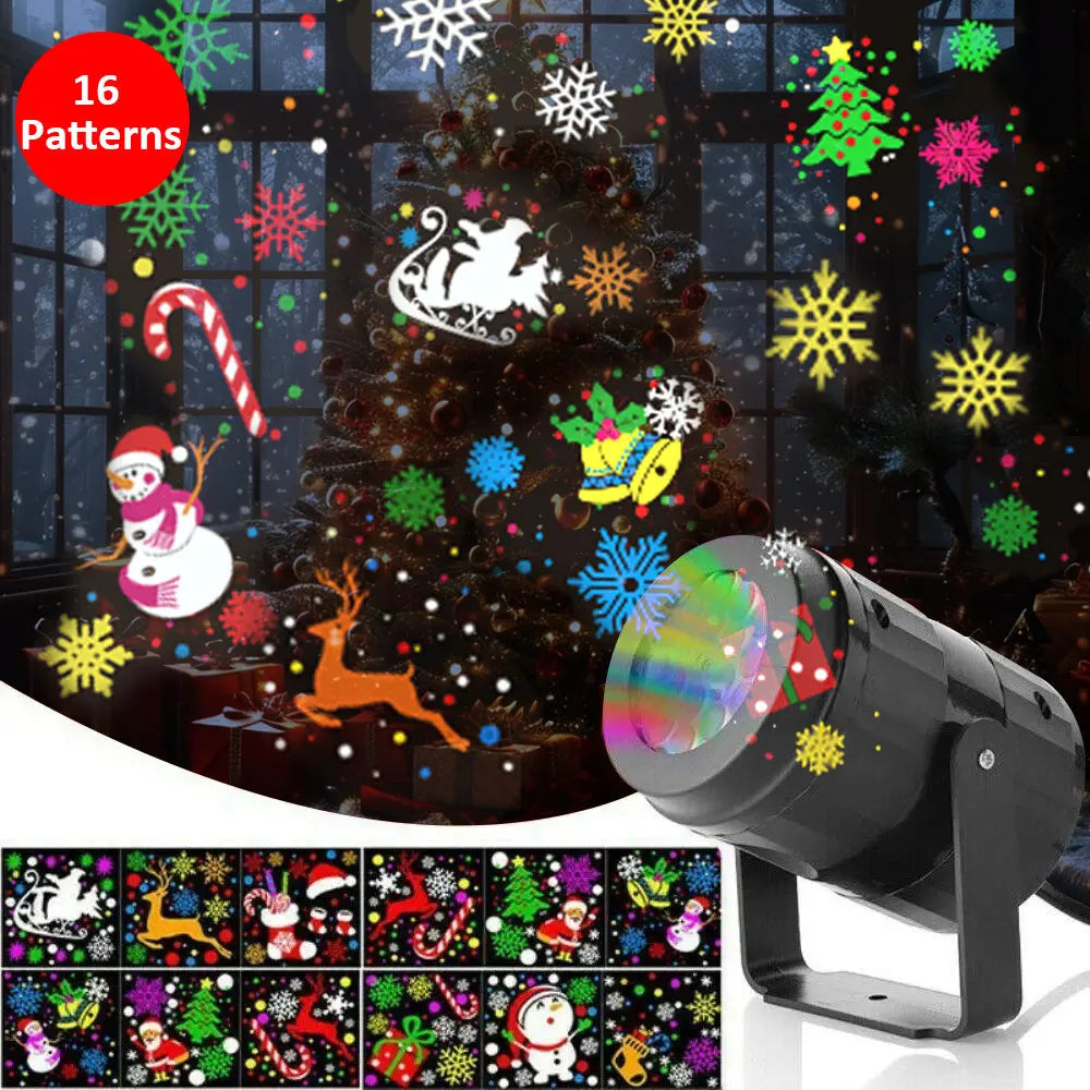 Projecteur de Noël à 16 motifs – Intérieur et extérieur