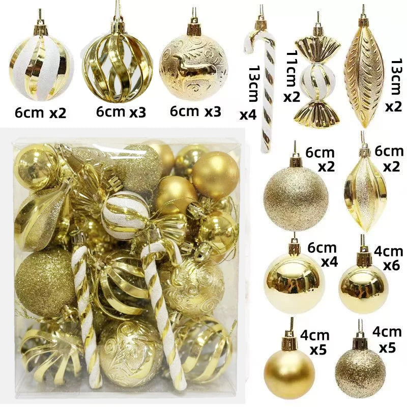 Coffret de 40 boules de Noël assorties – Formes et finitions variées