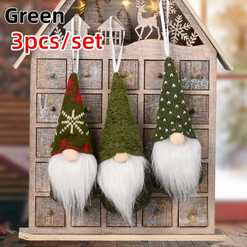 Lot de 3 gnomes en peluche à suspendre