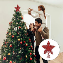 Étoile pailletée pour cime de sapin – 25 cm