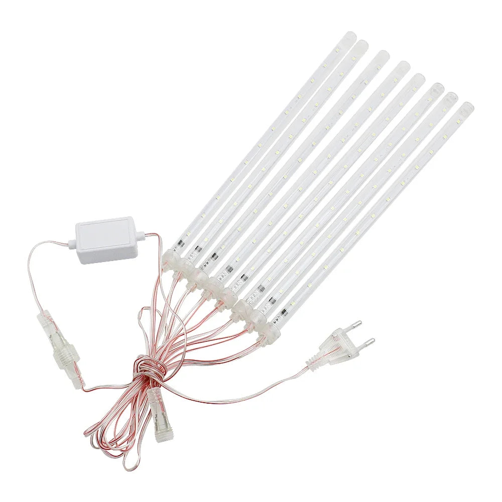 Guirlande lumineuse « pluie d'étoiles filantes » – 8 tubes de 50 cm