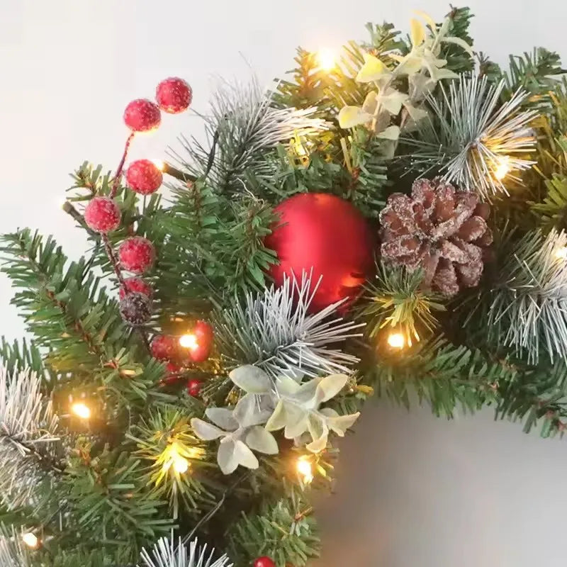Couronne de Noël lumineuse avec guirlande LED