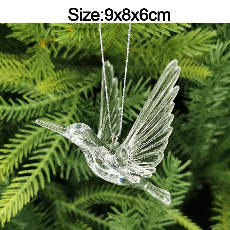 Lot de 5 ornements de Noël effet cristal