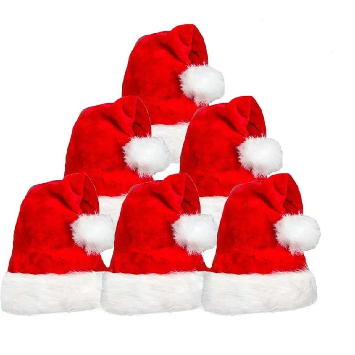 Bonnets de père Noël en peluche – Lot de 2 à 8 pour toute la famille