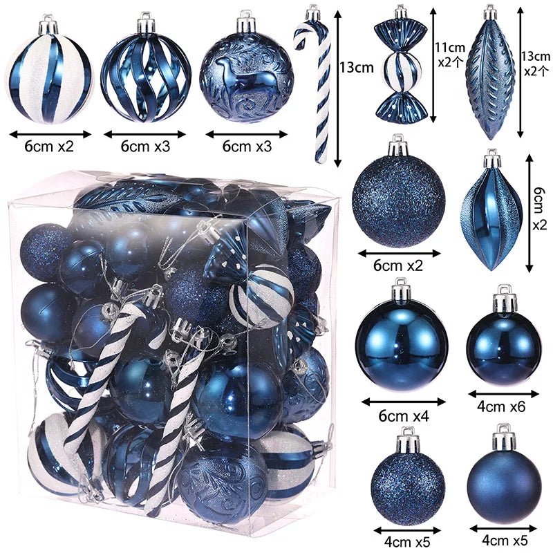 Coffret de 40 boules de Noël assorties – Formes et finitions variées
