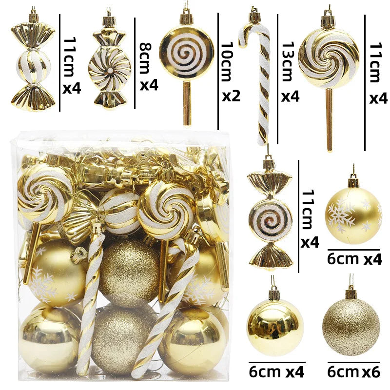 Set of 40 Assorted Christmas Ball Ornaments