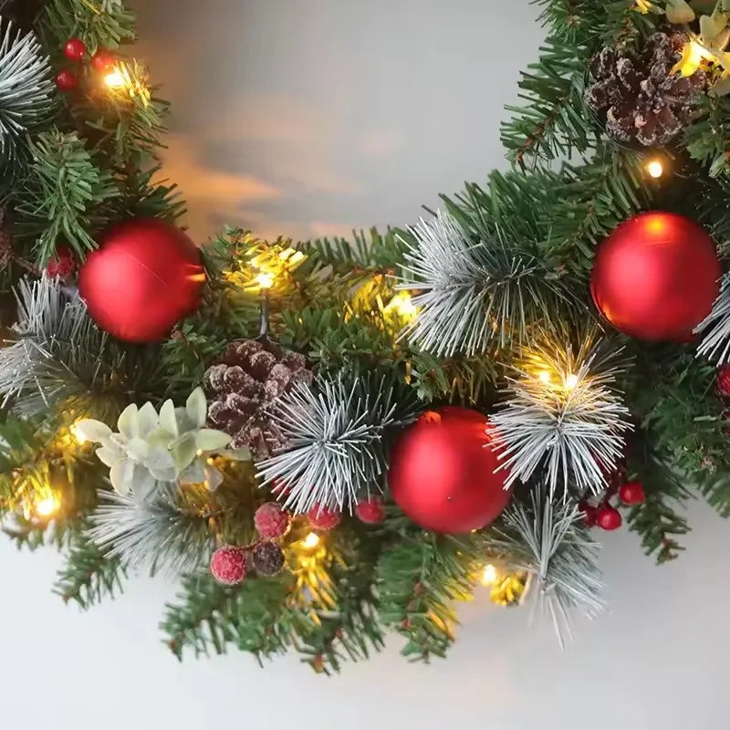 Couronne de Noël lumineuse avec guirlande LED