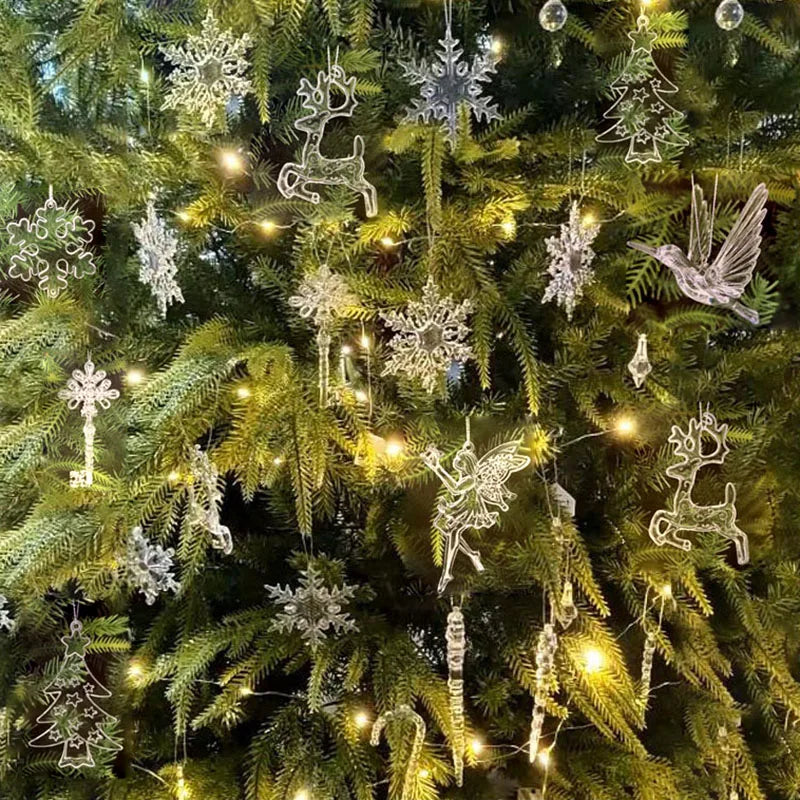 Lot de 5 ornements de Noël effet cristal