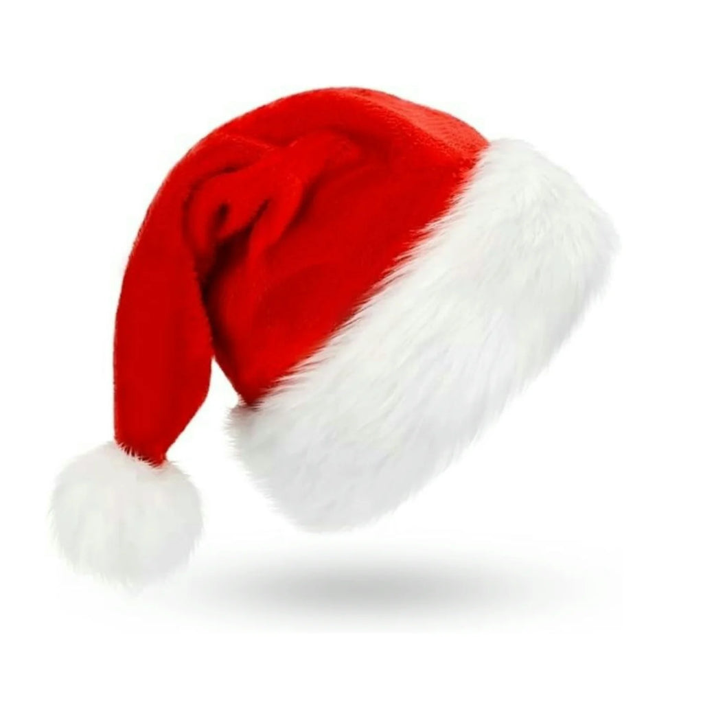 Bonnets de père Noël en peluche – Lot de 2 à 8 pour toute la famille