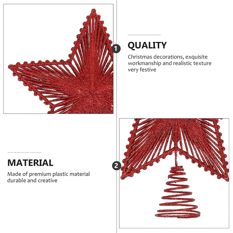 Glitter Christmas Tree Topper Star – 25 cm (10 in)