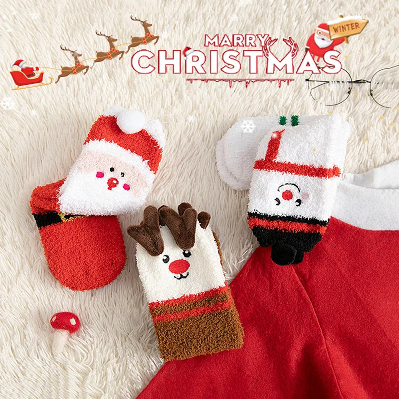 Coffret cadeau de chaussettes de Noël en velours