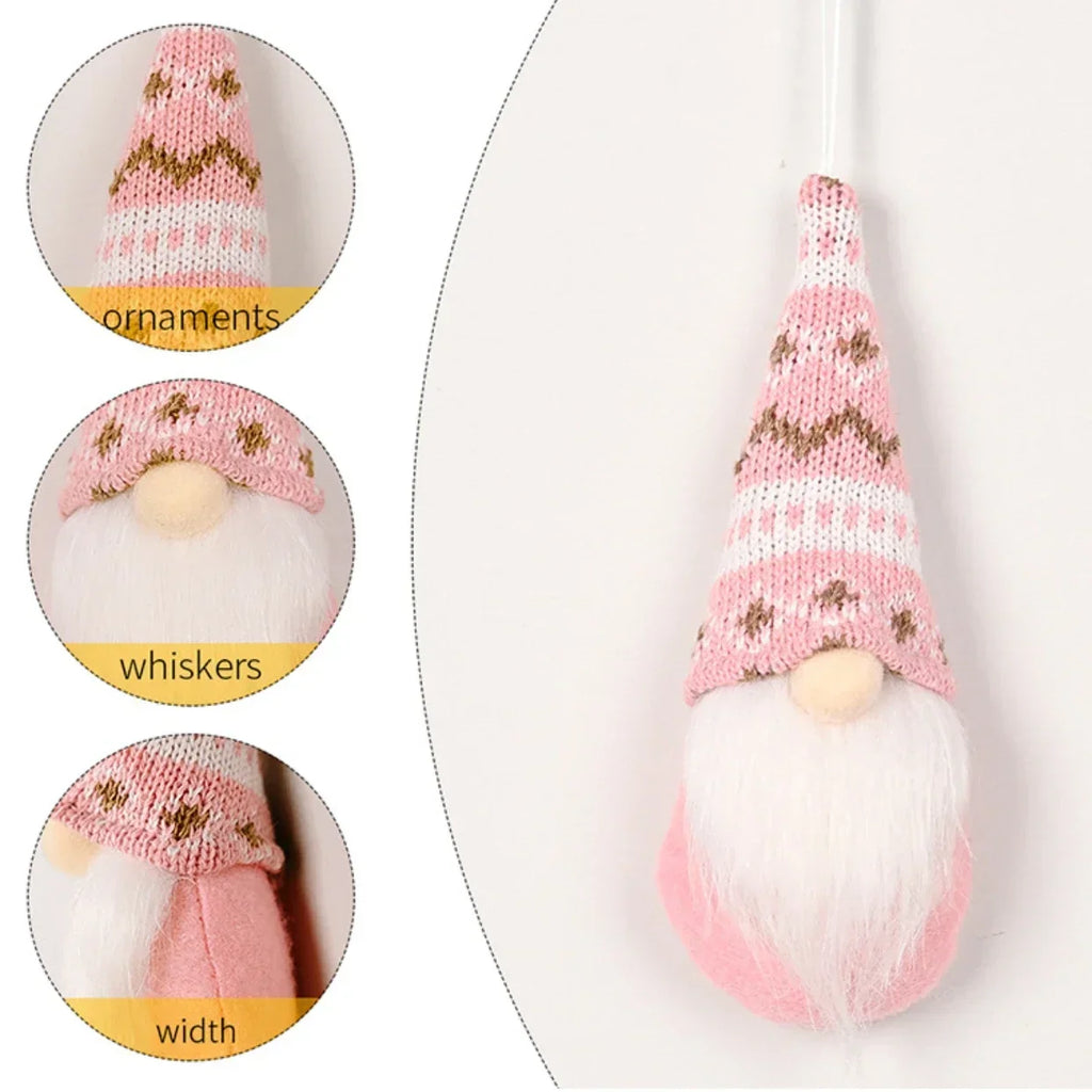 Set of 3 Hanging Plush Christmas Gnomes