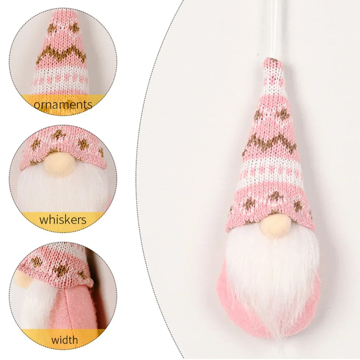 Lot de 3 gnomes en peluche à suspendre