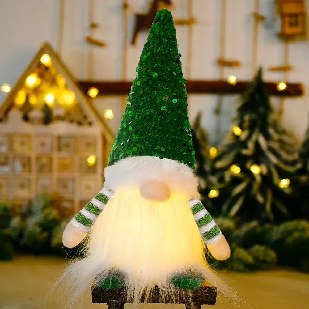 Gnome de Noël tricoté lumineux 30 cm