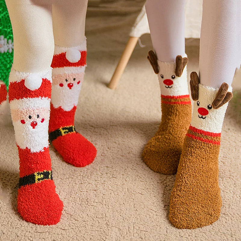 Coffret cadeau de chaussettes de Noël en velours