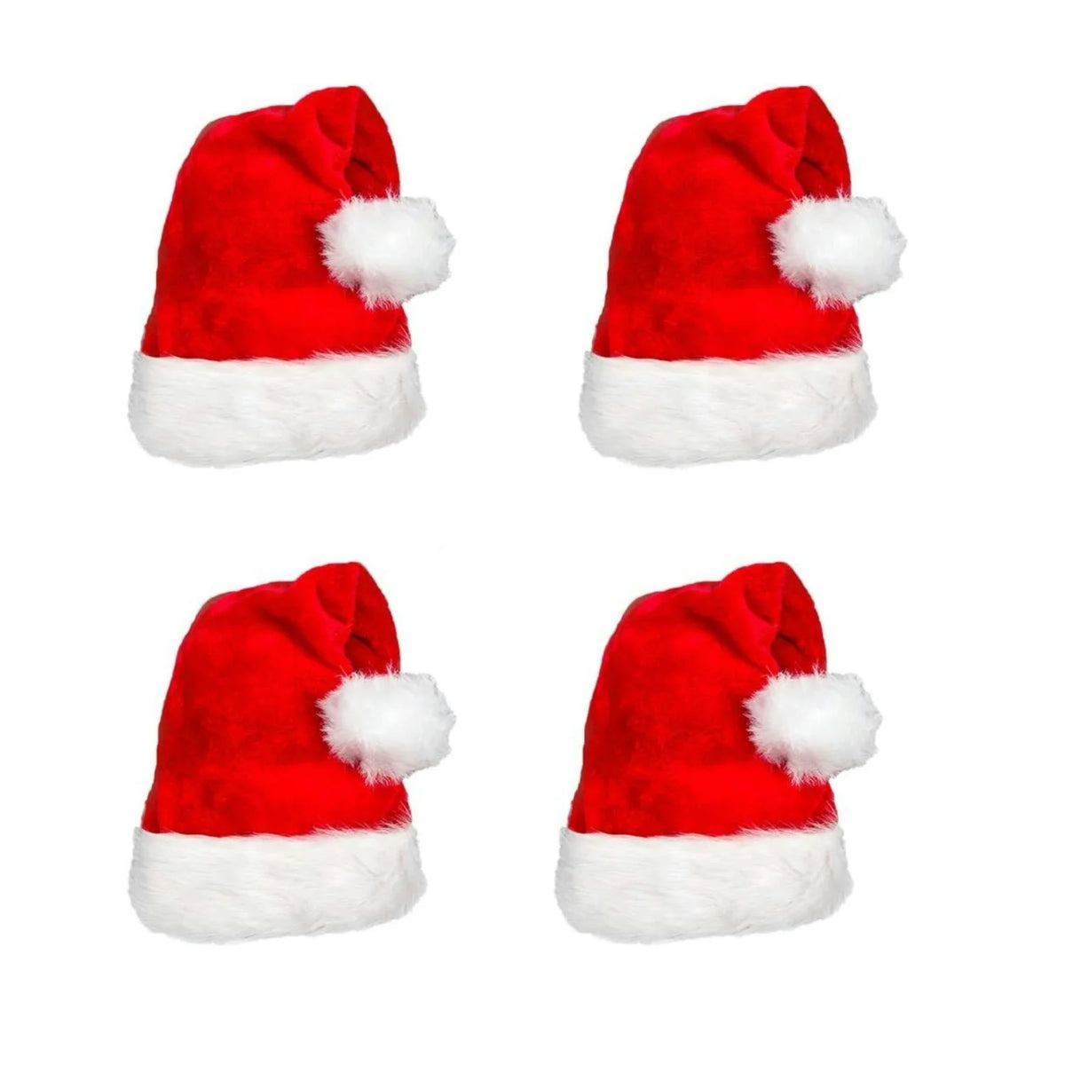 Bonnets de père Noël en peluche – Lot de 2 à 8 pour toute la famille