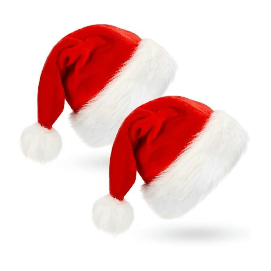 Bonnets de père Noël en peluche – Lot de 2 à 8 pour toute la famille