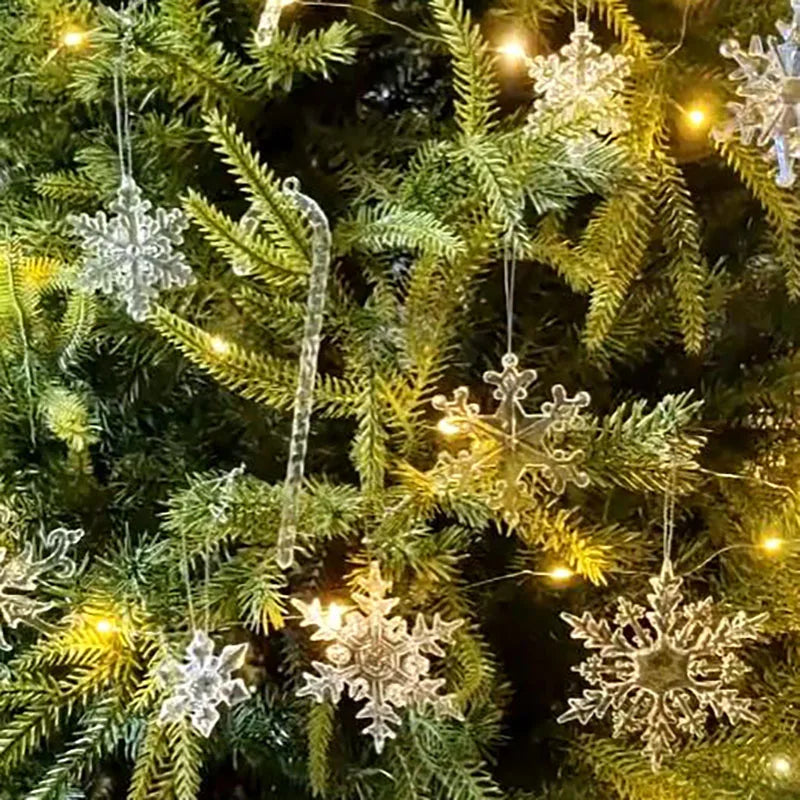 Lot de 5 ornements de Noël effet cristal