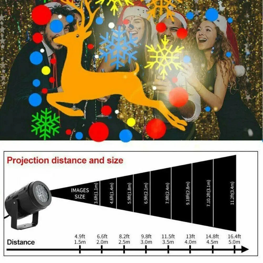 16-Pattern Christmas Projector Light – Indoor & Outdoor