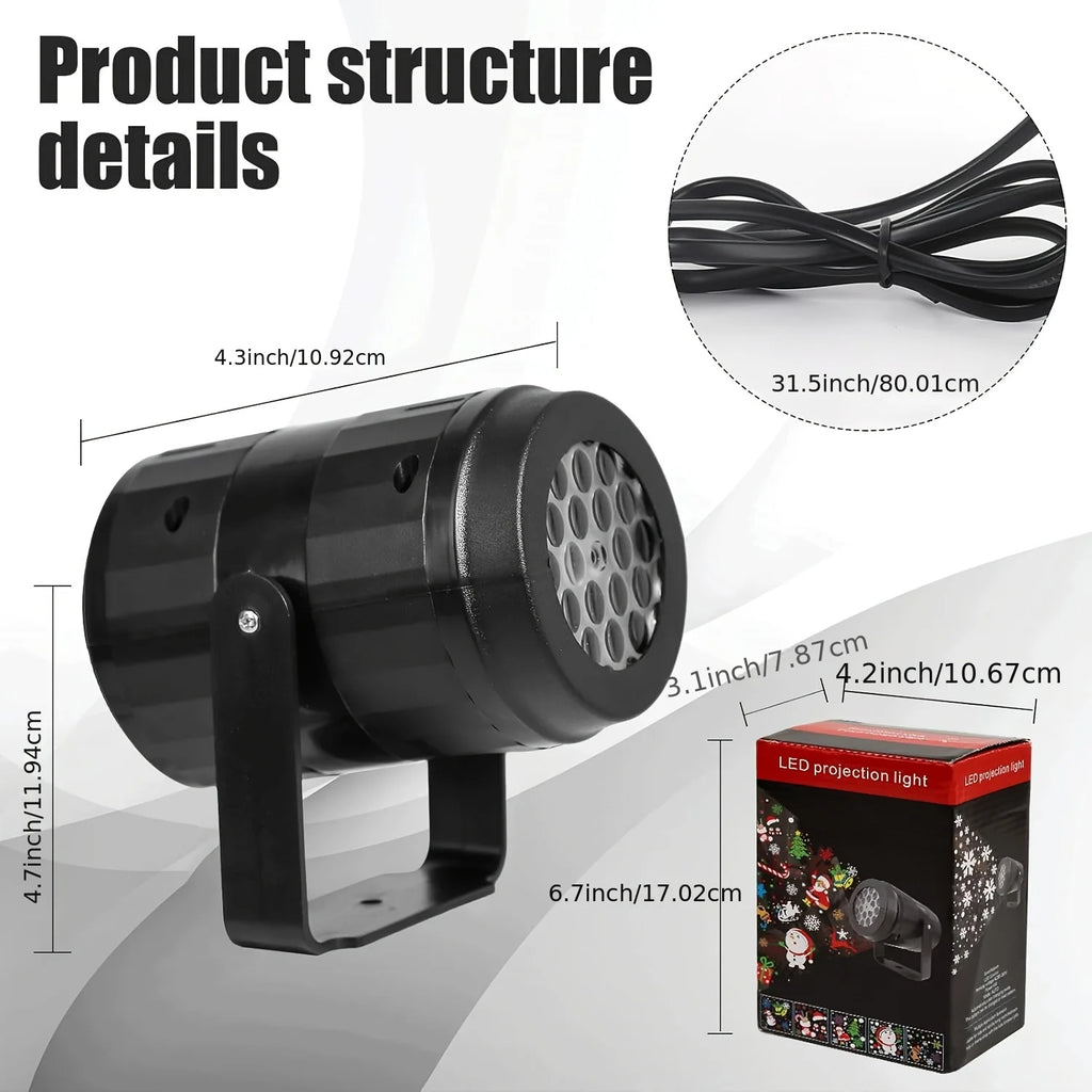 16-Pattern Christmas Projector Light – Indoor & Outdoor