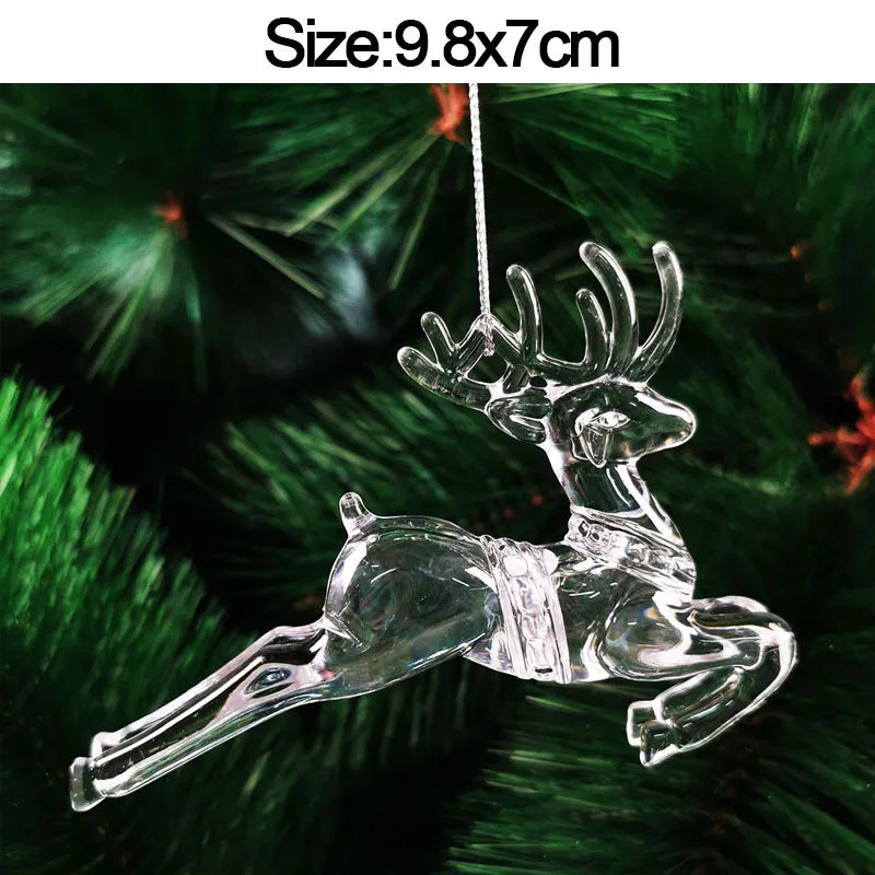 Lot de 5 ornements de Noël effet cristal