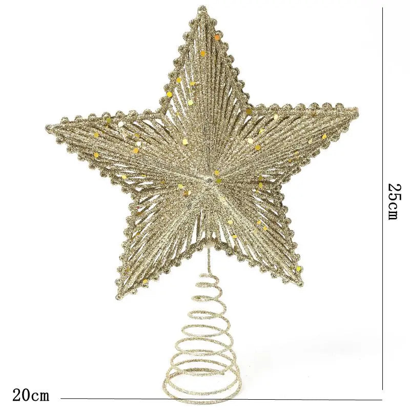 Étoile pailletée pour cime de sapin – 25 cm