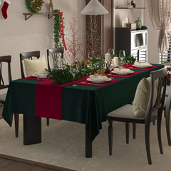 Nappe de Noël vert sapin imperméable et lavable