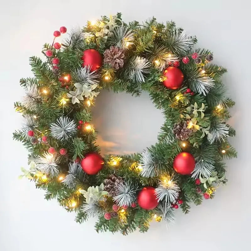 Couronne de Noël lumineuse avec guirlande LED