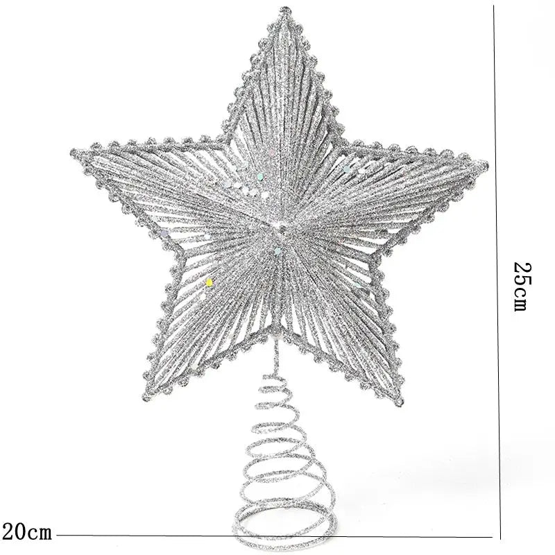 Étoile pailletée pour cime de sapin – 25 cm