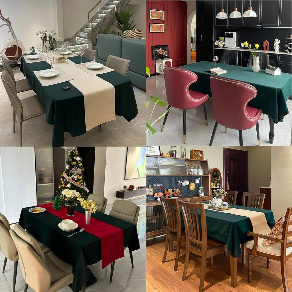 Nappe de Noël vert sapin imperméable et lavable