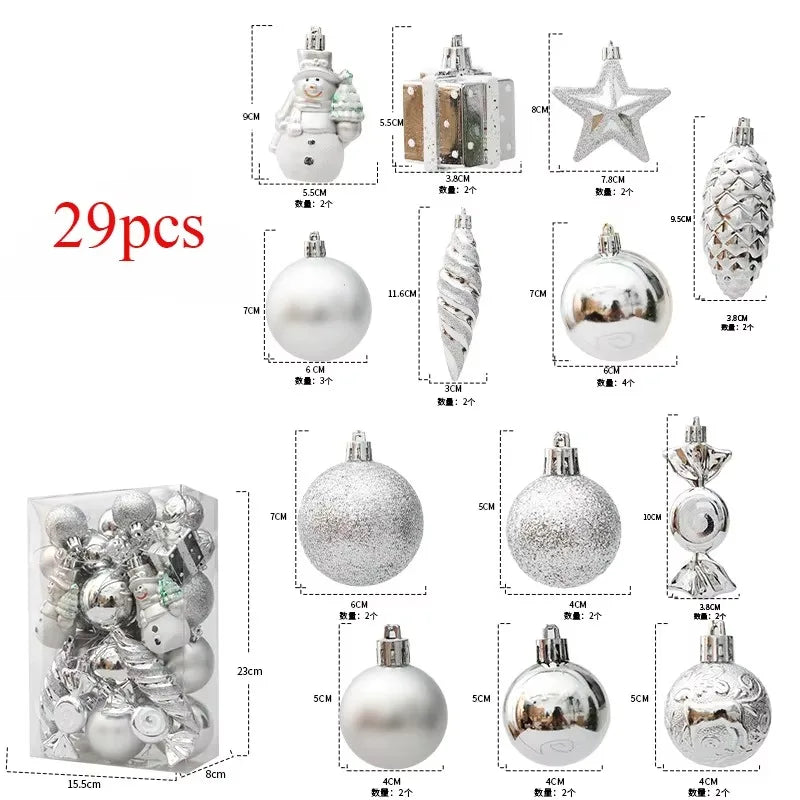 Set of 40 Assorted Christmas Ball Ornaments