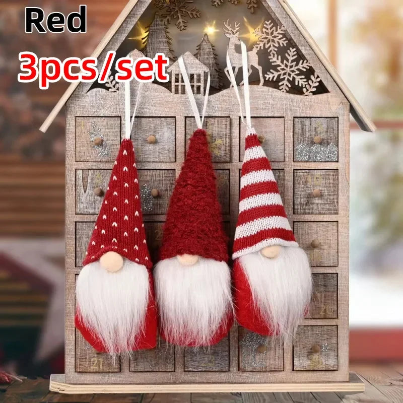 Lot de 3 gnomes en peluche à suspendre