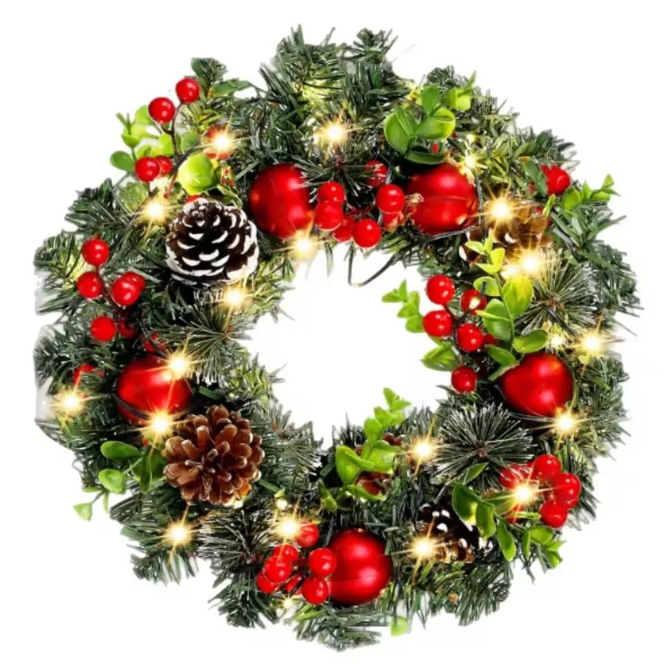 Light-Up Christmas Wreath with LED String
