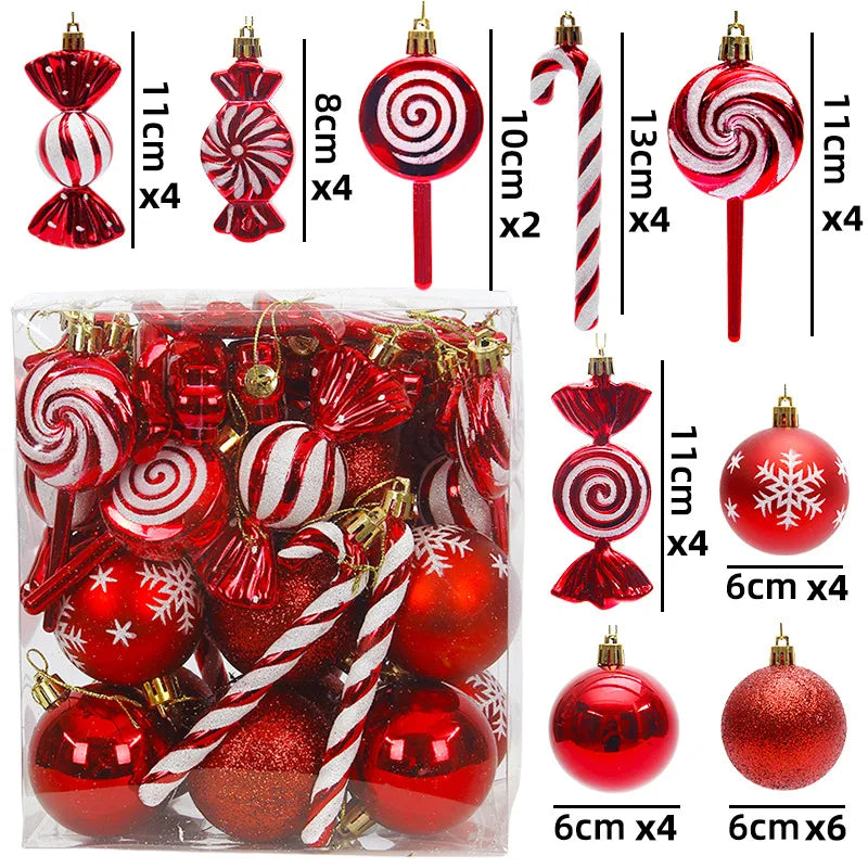 Set of 40 Assorted Christmas Ball Ornaments